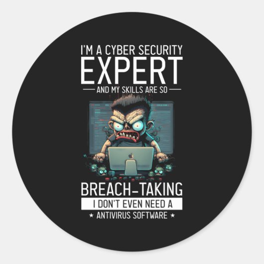 Witte hacker voor cyber krijger en ethische hacker ronde sticker (Voorkant)