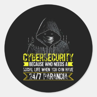 Witte hacker voor cyber krijger en ethische hacker ronde sticker