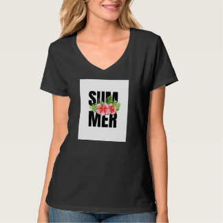 Witte half mouw t-shirt met zomerlabel