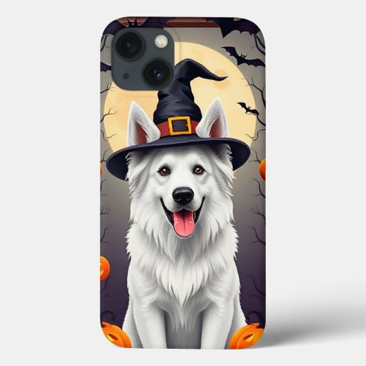 Witte Halloween Hond Case-Mate iPhone Case (Achterkant)
