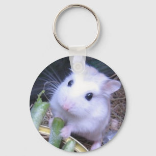 Witte hamster sleutelhanger