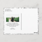 Witte hand belettering foto bruiloft dank u briefkaart (Achterkant)
