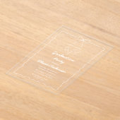 Witte Hand-Drawn Bow & Squiggle Afstudeerfeest Acryl Uitnodigingen (Laagn)