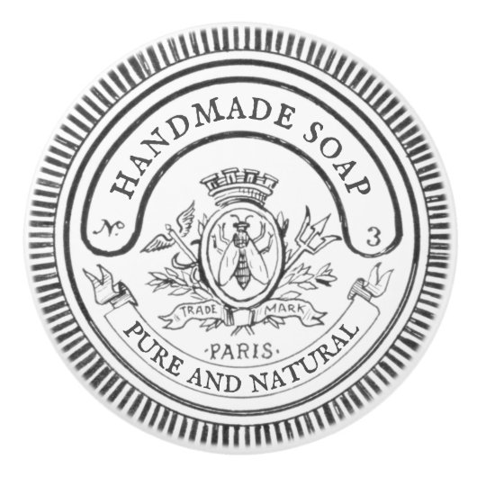 Witte Hand-Drawn Handgemaakte Zeep Badkamer Keramische Knop (Voorkant)