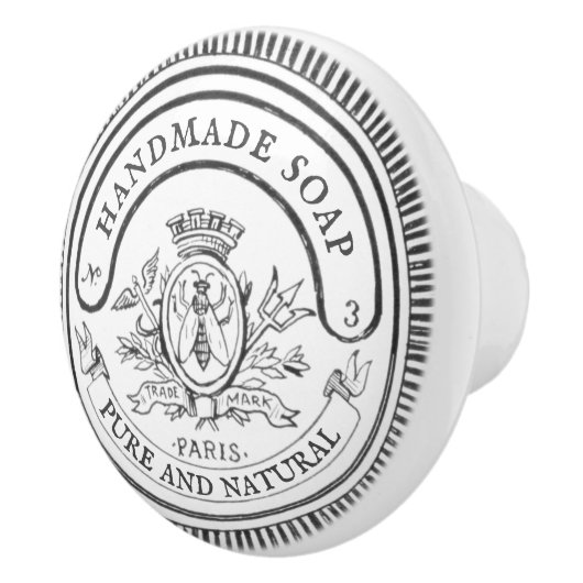 Witte Hand-Drawn Handgemaakte Zeep Badkamer Keramische Knop (Rechts)