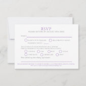 Witte hand getrokken blad monogram paarse RSVP bru (Achterkant)