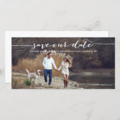 Witte handgeschreven script foto save our date II Save The Date (Voorkant / Achterkant)