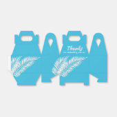 Witte handpalmen op blauw Gable Party Favor Boxes Bedankdoosjes (Uitgevouwen)