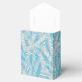 Witte handpalmen op blauwe tentstijl feestdozen bedankdoosjes (Geopend)