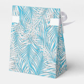 Witte handpalmen op blauwe tentstijl feestdozen bedankdoosjes (Achterkant)