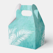Witte handpalmen op Ocean Turquoise Party Favor Bo Bedankdoosjes (Achterkant)