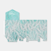 Witte handpalmen op Ocean Turquoise Party Favor Bo Bedankdoosjes (Uitgevouwen)