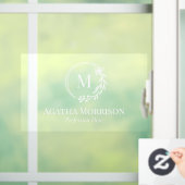 Witte handtekeningen Floral Wreatmonogram naam Raamsticker (Huis)