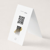 Witte hangende display-prijskaart met QR en logo Visitekaartjes (Achterkant)