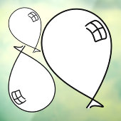 Witte Happy Balloons Drie Maten Raam Cling Raamsticker (Vel 3)