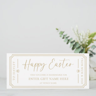 Witte Happy Easter Gift Voucher Kaart