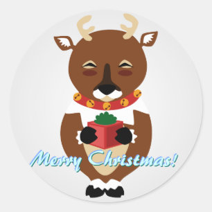 Witte Happy Reindeer Stickers