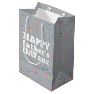 Witte Happy Vaderdag Grunge Paint Splatter Medium Cadeauzakje