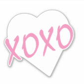 Witte Hart Roze XOXO Valentijnsdag Modern Sticker (Voorkant)