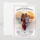 Witte Hart Vormig Vignette Huwelijksuitnodigingen Kaart (Voorkant / Achterkant)