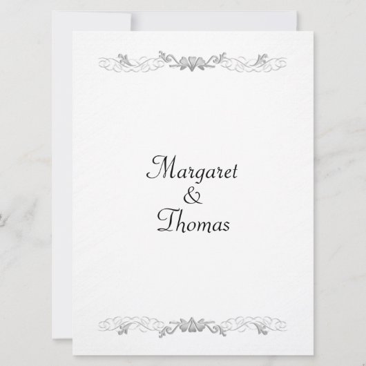 Witte harten accent bruiloft uitnodigingen (Achterkant)