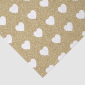 Witte harten, goudglitter Sparkles Tissuepapier (Detail)