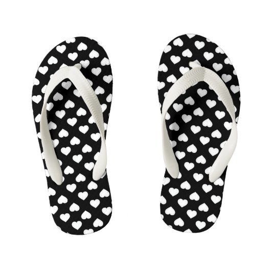 Witte harten kinder teenslippers (Voetbed)