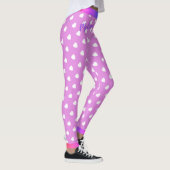 Witte harten met Jouw naam op roze Leggings (Rechts)