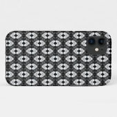 Witte harten op Black Pattern iPhone 5 Hoesje (Achterkant (horizontaal))
