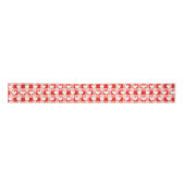 Witte harten op gewatteerde gingham lint (Voorkant)