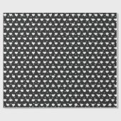 Witte harten op polka dots cadeaupapier (Vlak)