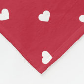 Witte harten op rood fleece deken (Hoek)