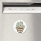 Witte harten romantische cupcake magneet (Insitu (Vaatwasser))