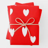 Witte harten rood inpakpapier vel (In situ)