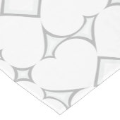 Witte harten zilveren diamant korte tafelloper (Hoek)