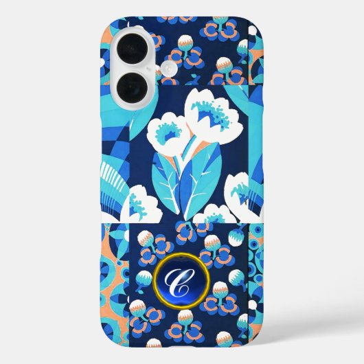 WITTE HAWAII-BLAUWE STROMEN VAN MONOGRAM VAN PLUIM Case-Mate iPhone CASE (Achterkant)
