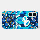 WITTE HAWAII-BLAUWE STROMEN VAN MONOGRAM VAN PLUIM Case-Mate iPhone CASE (Achterkant (horizontaal))