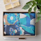 WITTE HAWAII-BLAUWE STROMEN VLOEISPATCHWORK TISSUEPAPIER (Geschenk)