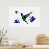 Witte heerlijke Hummingbird/Hibiscus Poster (Keuken)