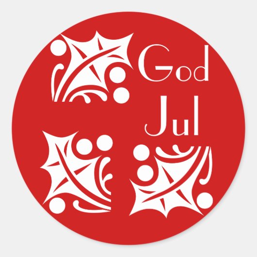 witte heiligen in de rode God jul Ronde Sticker (Voorkant)