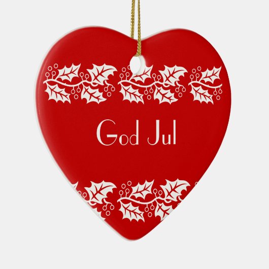 witte heiligen in rood - God jul Keramisch Ornament (Rechts)