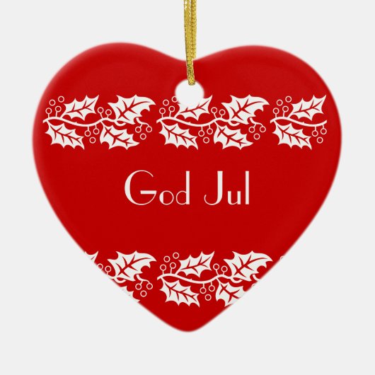 witte heiligen in rood - God jul Keramisch Ornament (Voorkant)