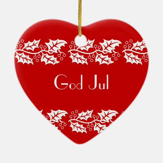 witte heiligen in rood - God jul Keramisch Ornament (Achterkant)