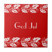 witte heiligen in rood - God jul Tegeltje (Voorkant)
