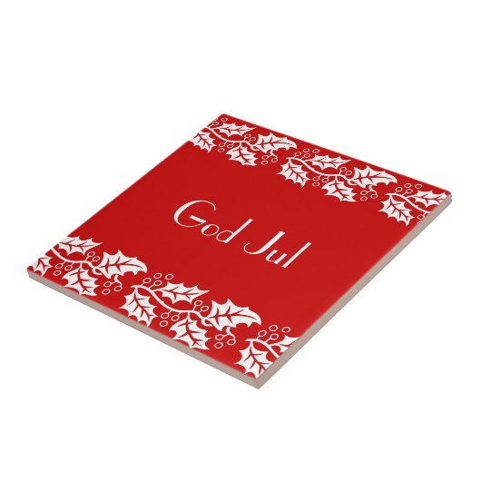 witte heiligen in rood - God jul Tegeltje (Zijkant)