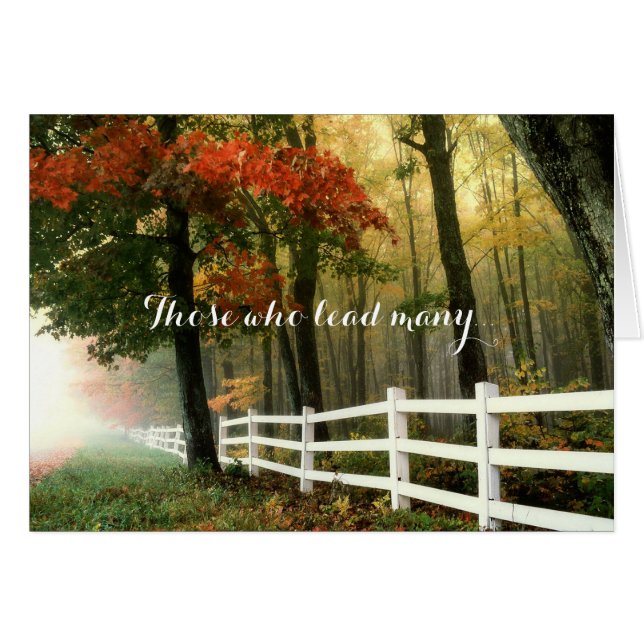 Witte hek in de herfst Bossen Pastor Appreciation (Voorkant Horizontaal)