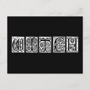 Witte heks briefkaart