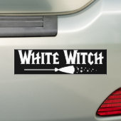 Witte heks bumpersticker (Op auto)