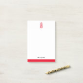 Witte & Heldere Rode Ananas & Rand, Naam Post-it® Notes (Op bureau)