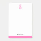 Witte & Heldere Roze Ananas & Rand, Naam Post-it® Notes (Voorkant)